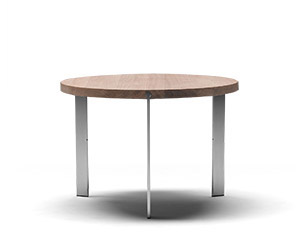 Solid oak wood round end table
