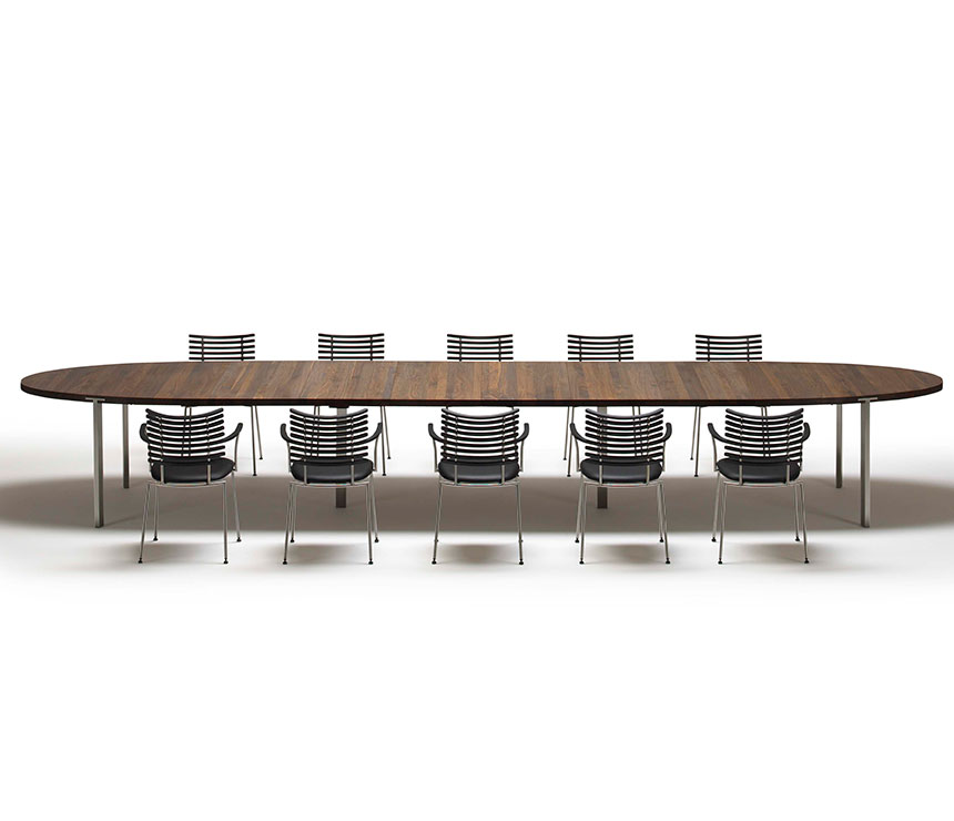 Extended modern oval dining table seating 12 or more