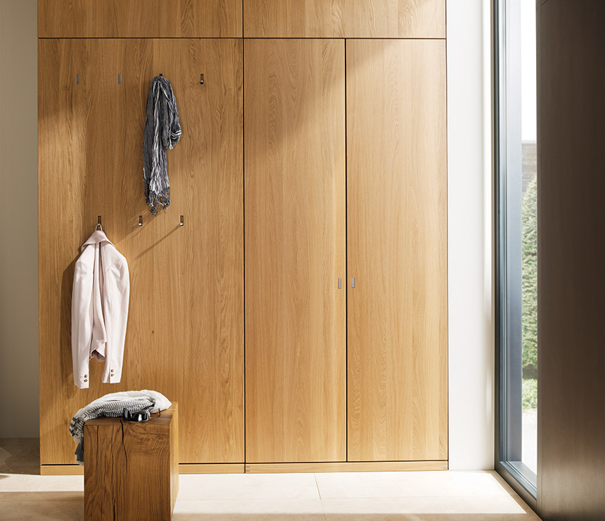 Floor to ceiling hallway cabinets