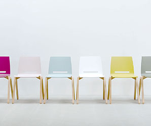 Beautiful designer walnut chairs available in many colours