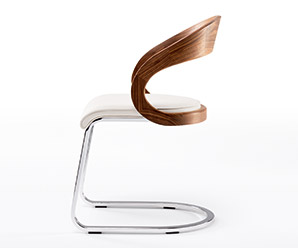 Girado walnut cantilever dining chair