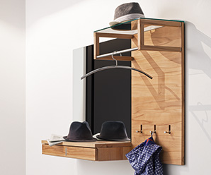 Cherry hallway mirror, console and coat rack furniture
