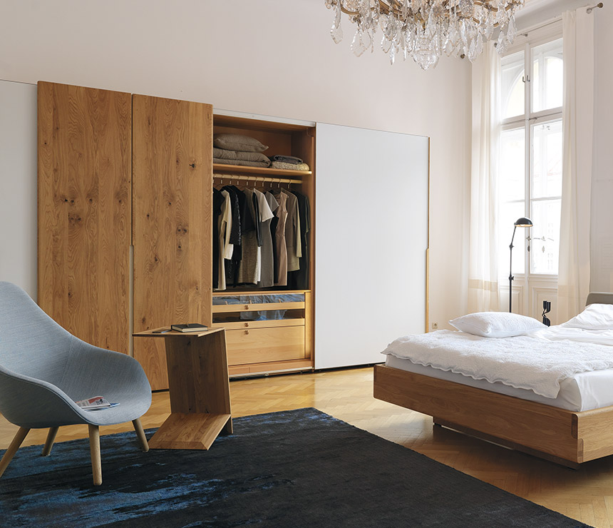 High-end luxury oak wardrobe