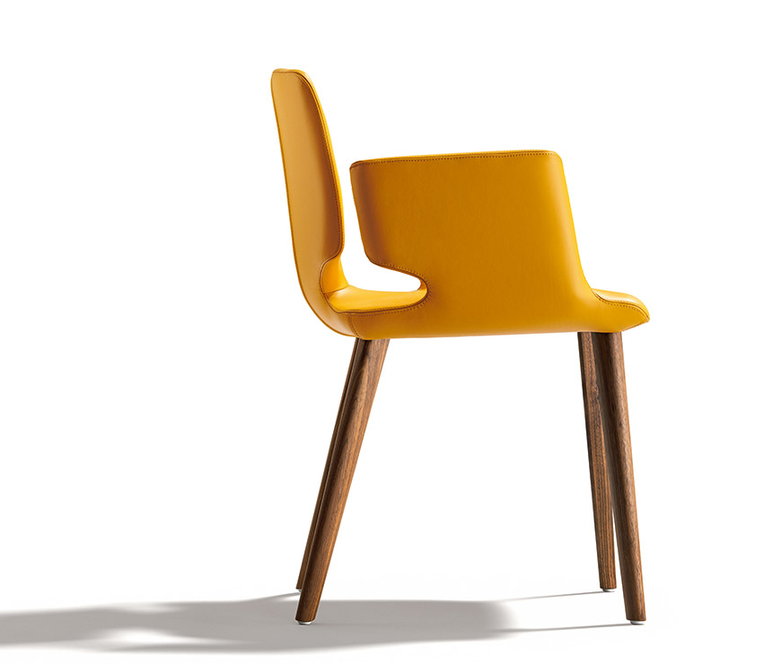 High-end leather-upholstered carver dining chair