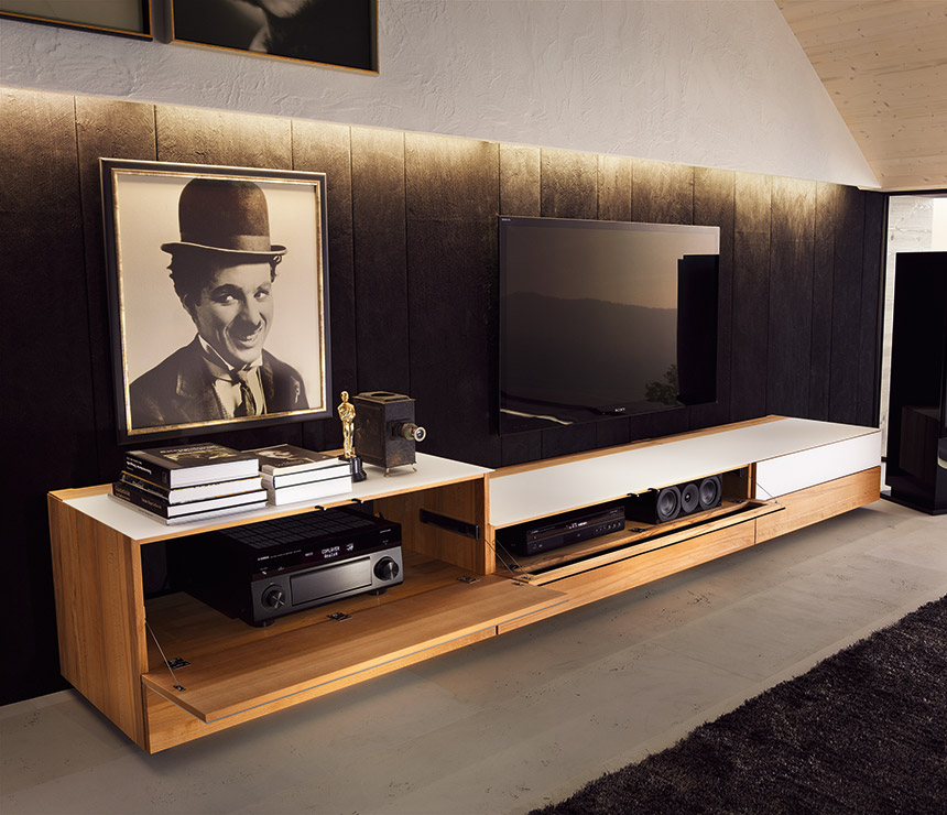 High-end luxury contemporary low media units