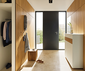 Luxury oak entrance hall cabinets and furniture