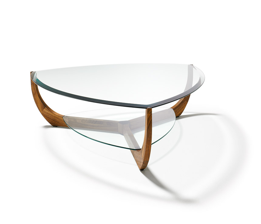 Luxury high-end triangular glass coffee table