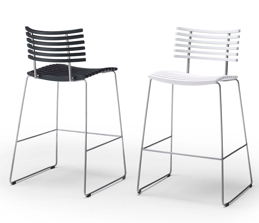 Black Danish modern bar stool