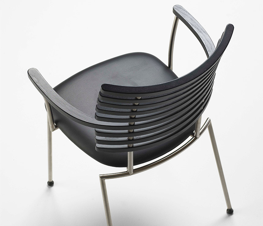 Modern Danish dining chair shown in black