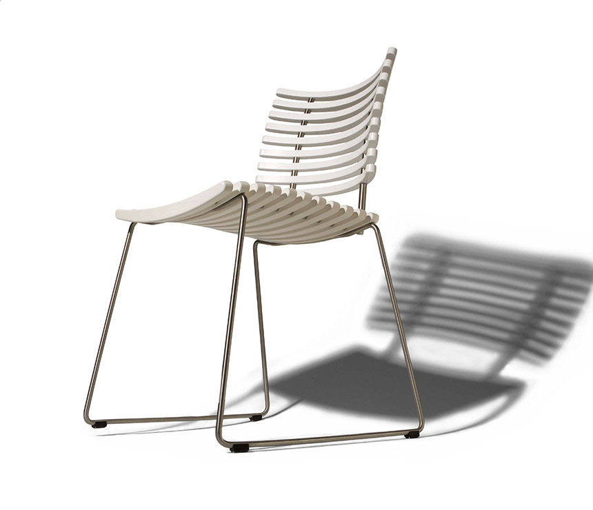 High-end white Danish modern dining chair