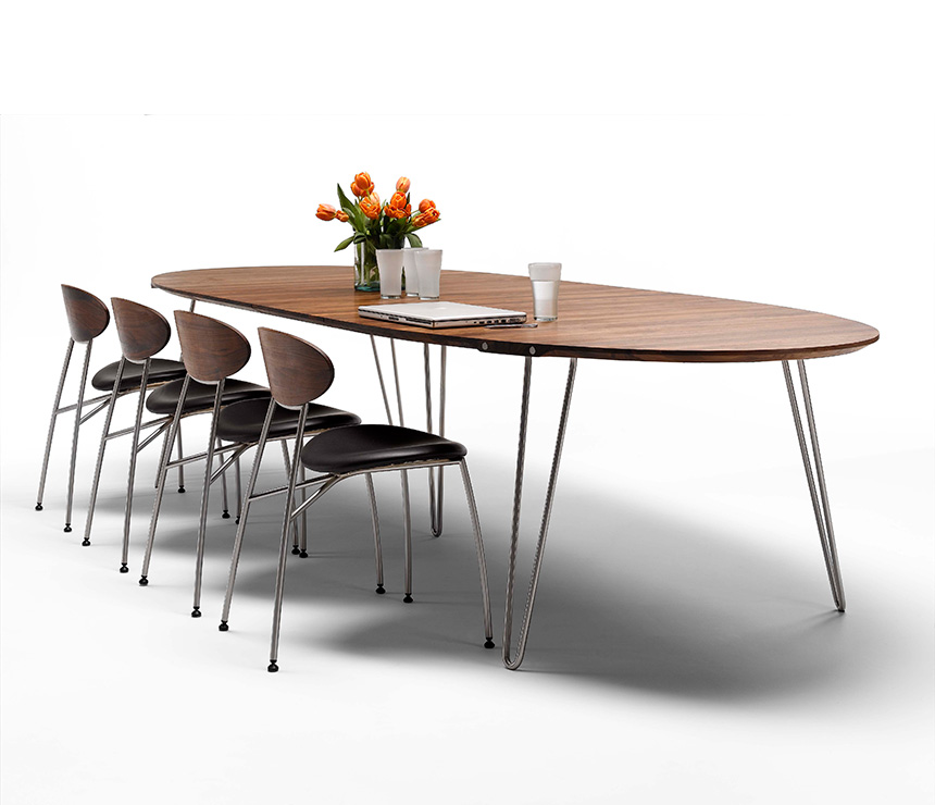 Modern Danish walnut dining table