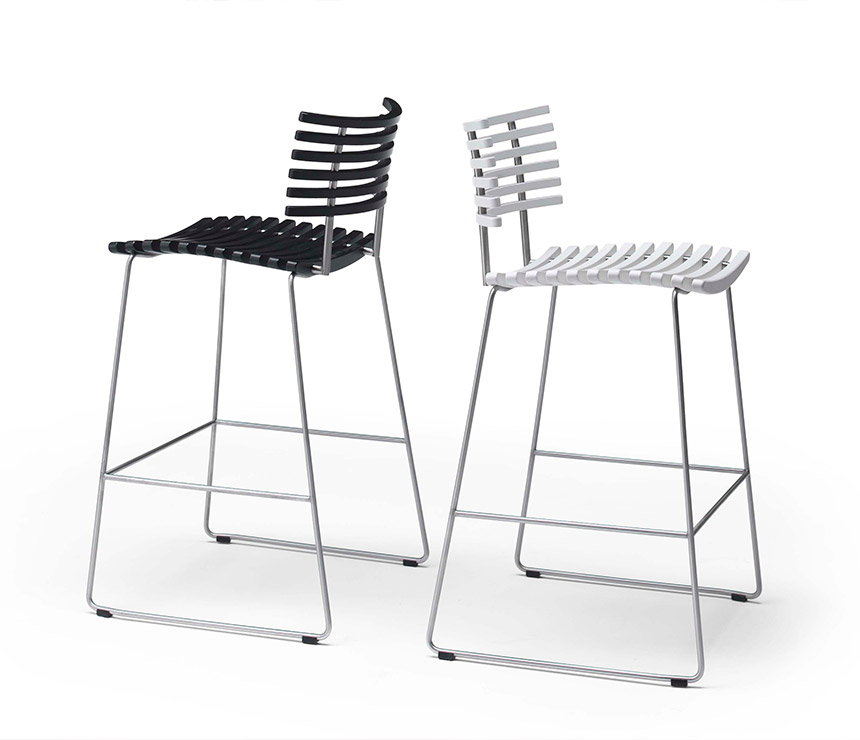 White Danish modern bar stool
