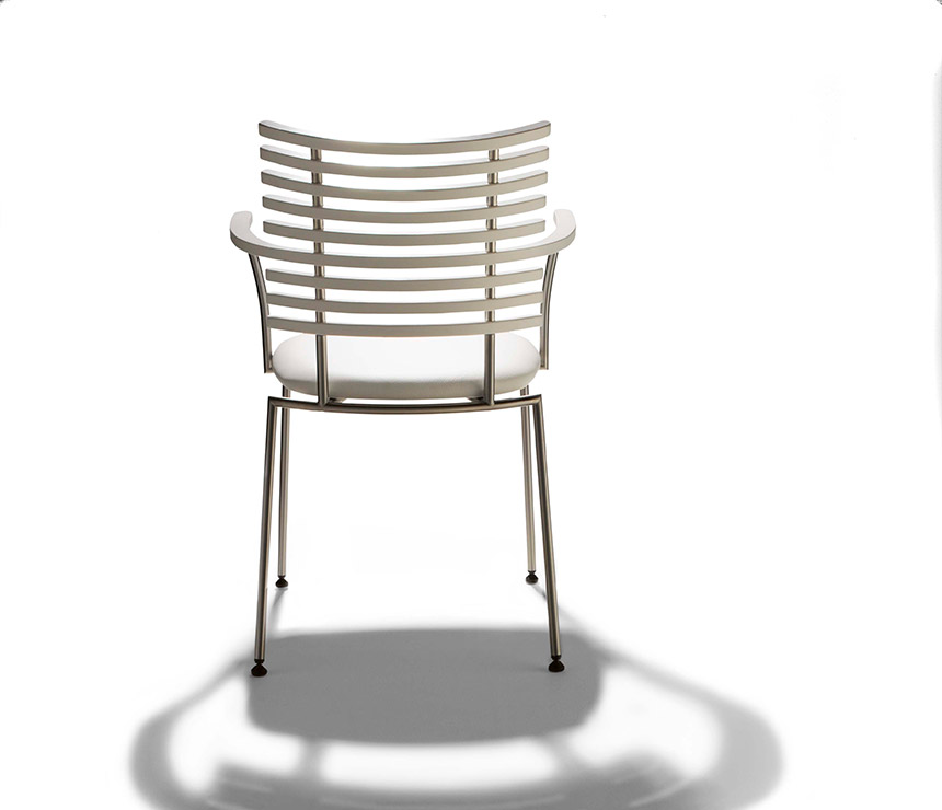 White modern Danish carver dining chair