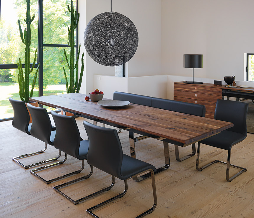 luxury walnut palladium dining table
