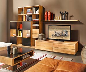 Bespoke oak bookcases and shelving