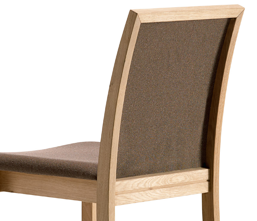 Danish oak dining chair with upholstered seat and back