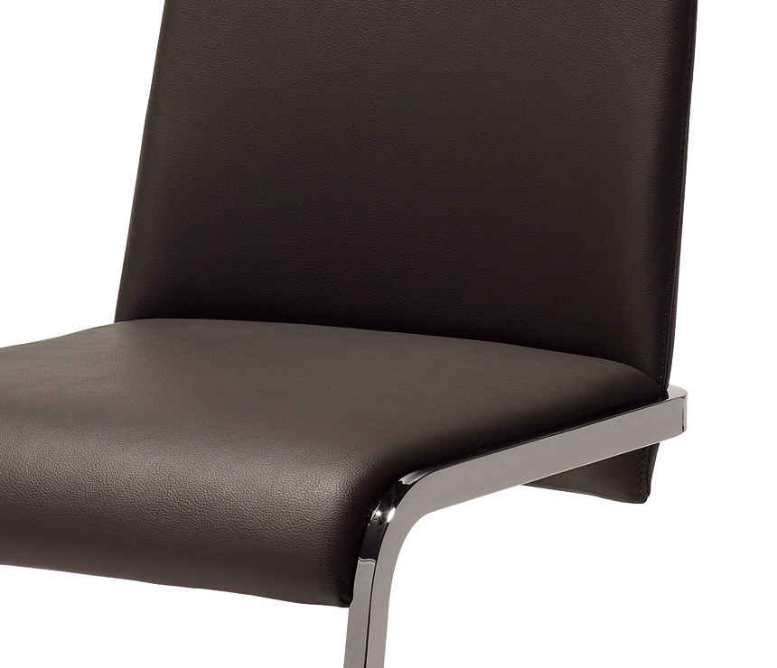The F1 cantilever dining chair shown with palladium frame