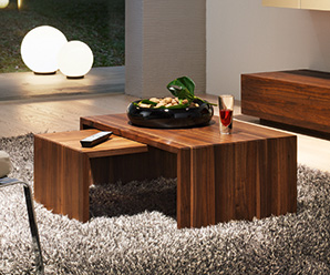 Solid walnut wood nest of tables