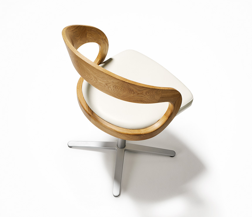 Absolutely gorgeous high-end dining chair with a 360 degree swivel base and memory return