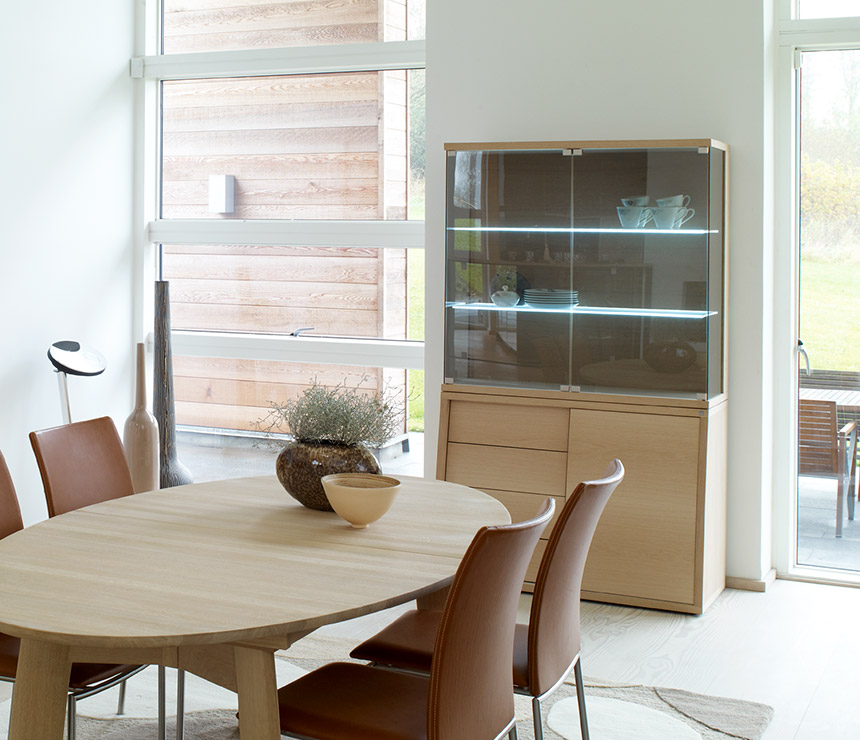 A1762 display cabinet in Oak, Wenge, Walnut, Cherry or Beech