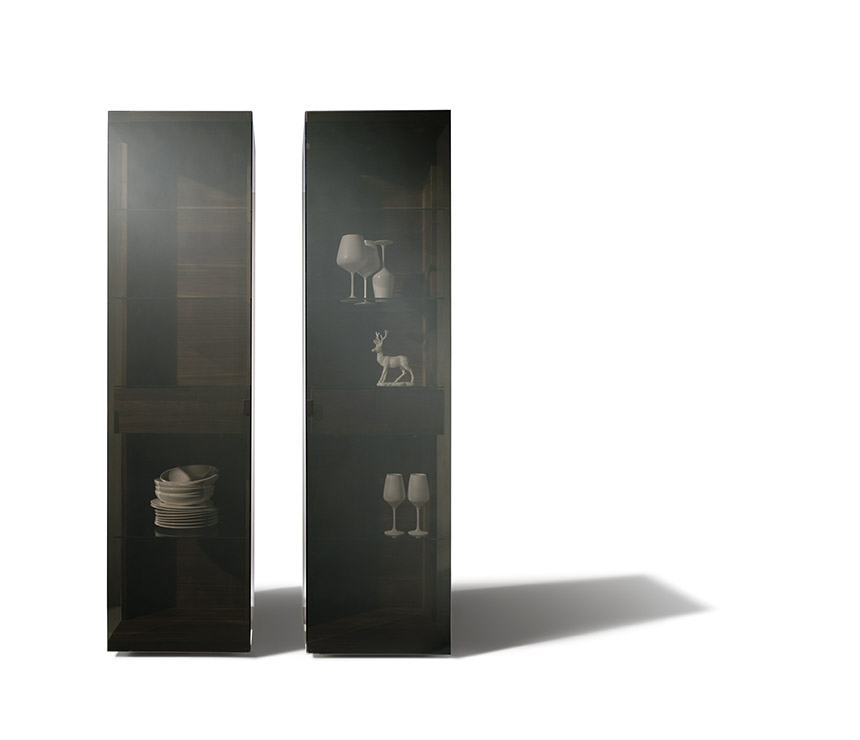 The Nox smoked-glass display cabinet