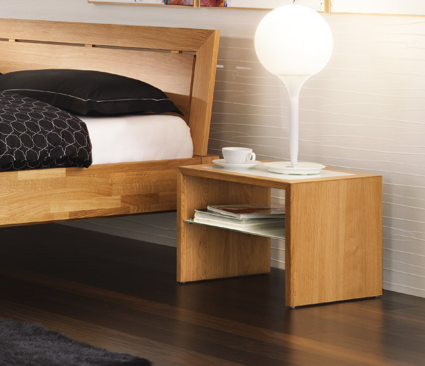 Solid wood bedside table