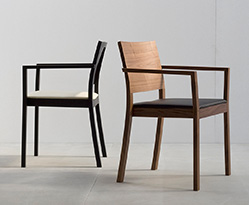 Solid walnut stackable chairs