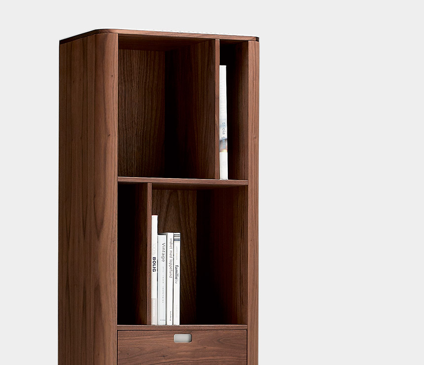 Tall walnut retro cabinets