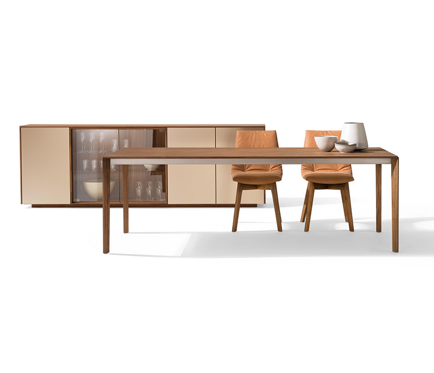 Team7 Tak dining table with wood legs