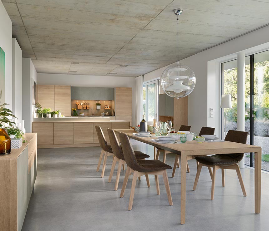 Slim Tak wooden legged dining table