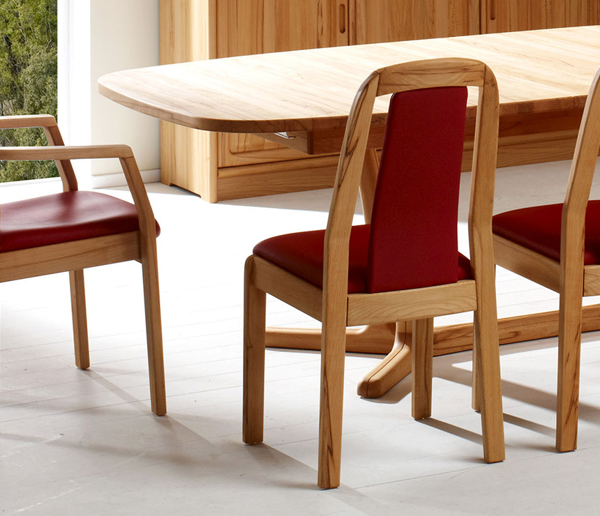 Danish traditional leather upholstered dining chair