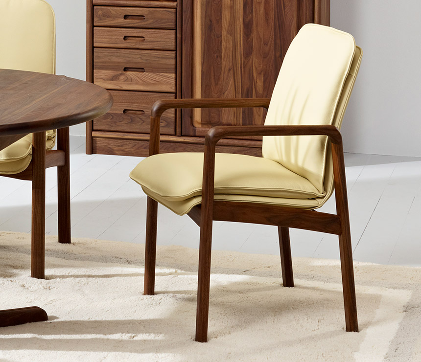 Traditional Danish walnut carver dining chair