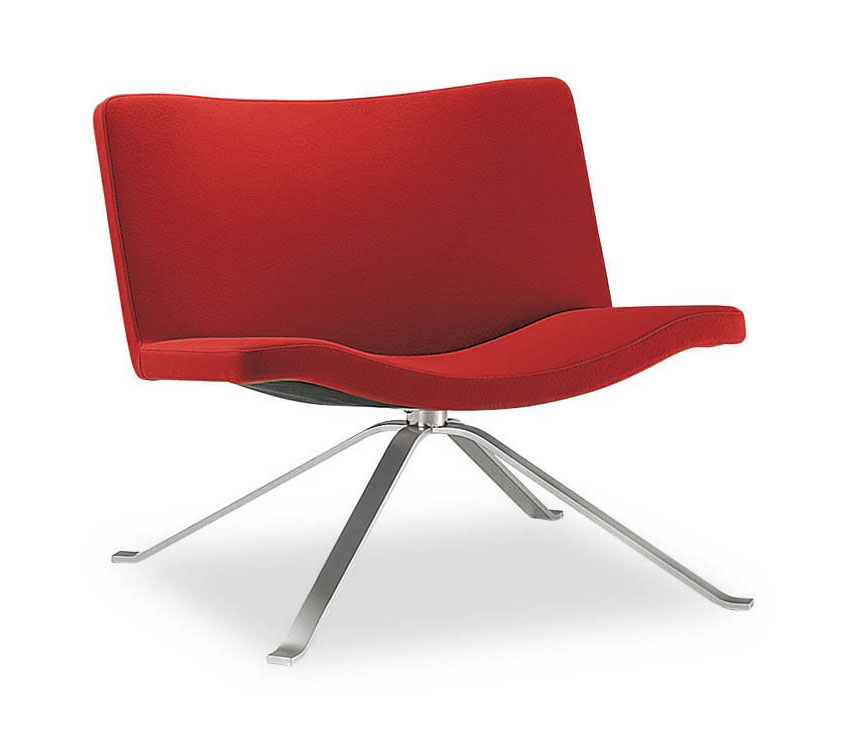 The 901 living room chair shown in red