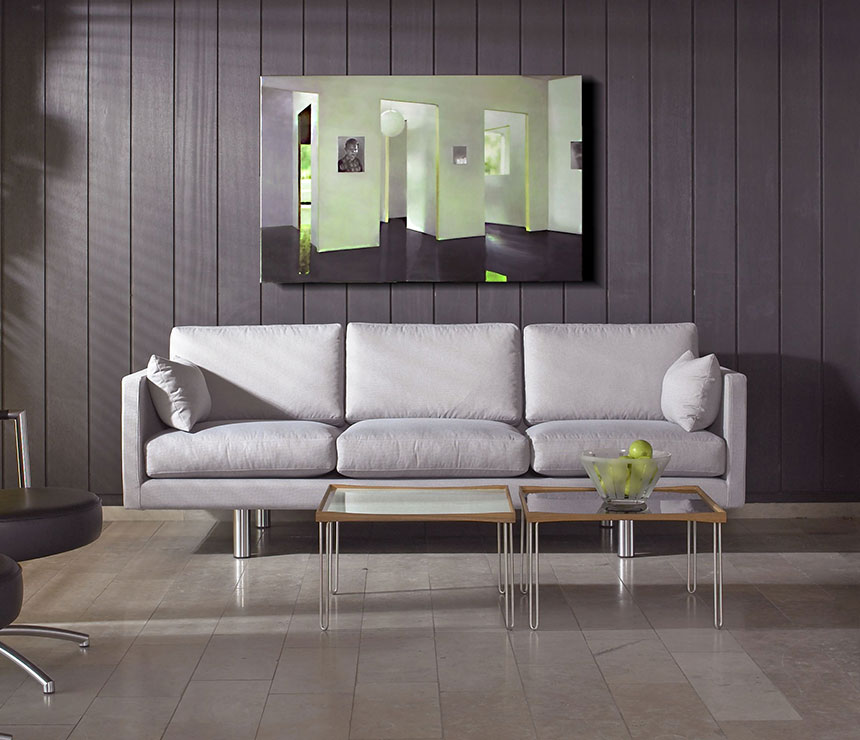 The EJ220 sofa from Erik Jorgensen - a classic Scandinavian design shown in white