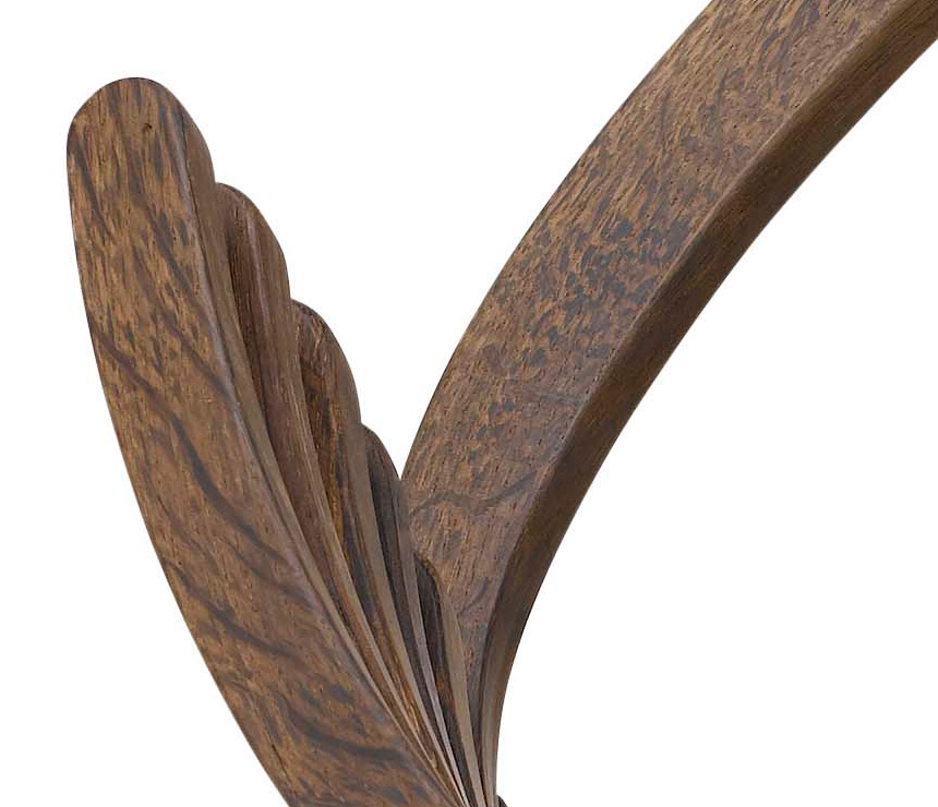 Beautiful art-like detail of the backrest and arm of the DM4105-06 Danish dining chair