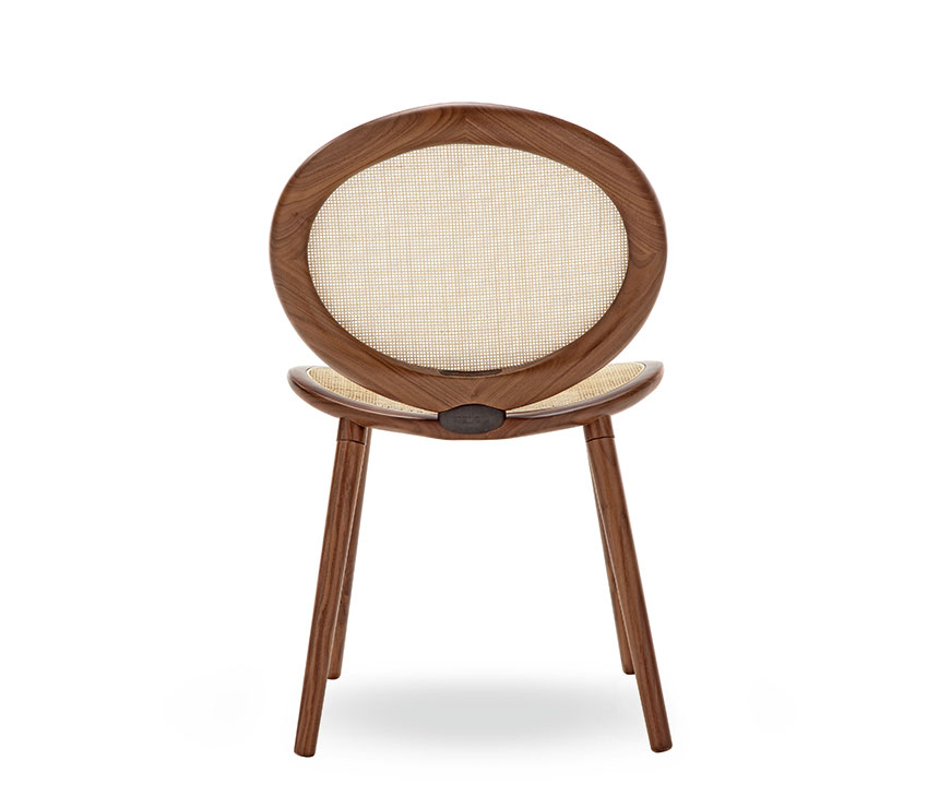 The 004 Wood dining chair from the reverse