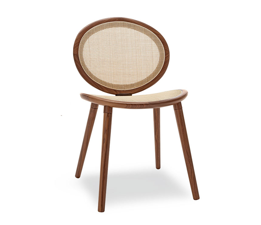 An angled-photo of The 004 Wood dining chair